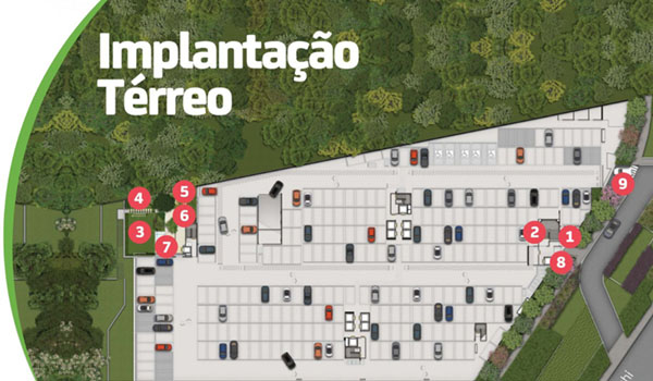 Perspectiva ilustrada implantação térreo